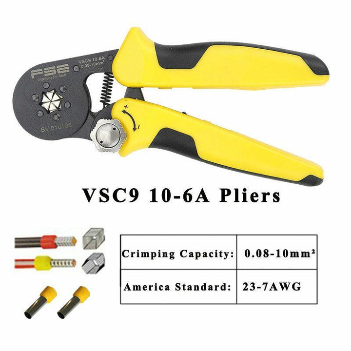 Crimping Pliers Tools VSC9 10-6A 0.08-10mm2 23-7AWG For Tube Type Needle Type Terminal Manual Adjustable Tools - MRSLM