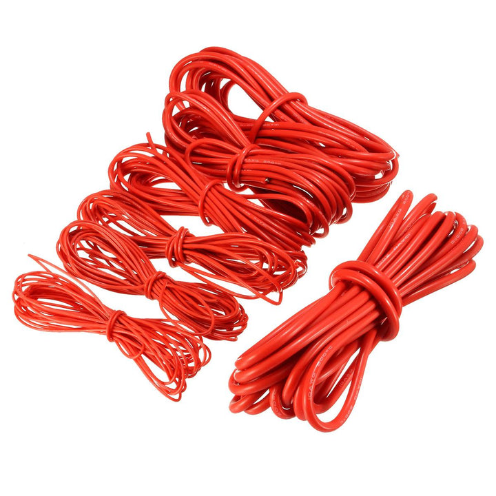 DANIU 5 Meter Red Silicone Wire Cable 10/12/14/16/18/20/22AWG Flexible Cable - MRSLM