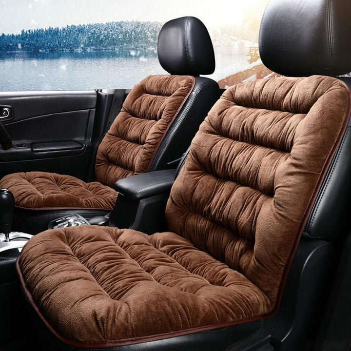 Warm Car Seat Cover Universal Winter Plush Cushion Faux Fur Material For Car Seat Protector Mat Car Interior Accessories - MRSLM