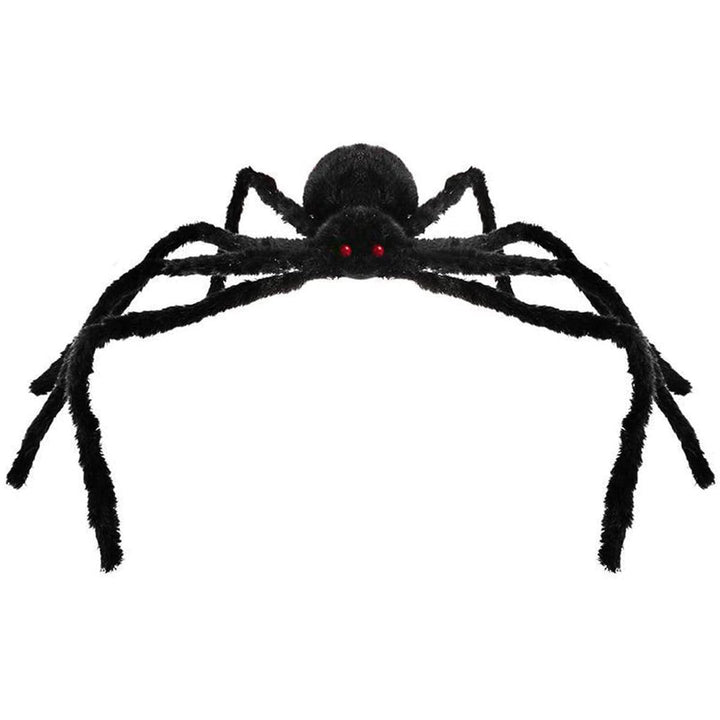 230CM Halloween Giant Spider Black Soft Hairy Scary Spider Toy for Outdoor Yard & Indoor Decoration - MRSLM