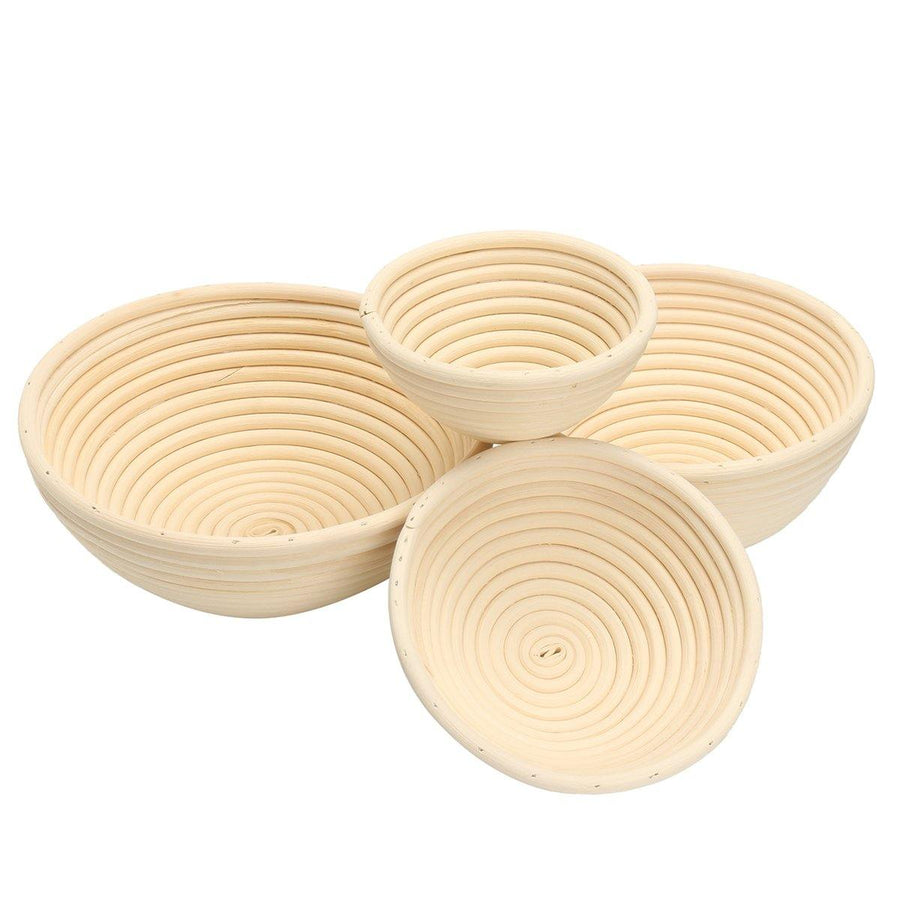 Round Banneton Brotform Rattan Basket Bread Dough Proofing Rising Loaf Proving 4 Sizes - MRSLM