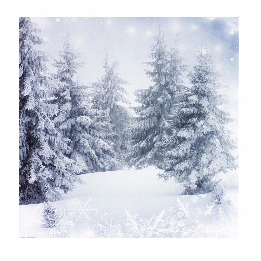10x10FT Vinyl Winter Snow Lonely Forest Photography Backdrop Background Studio Prop - MRSLM