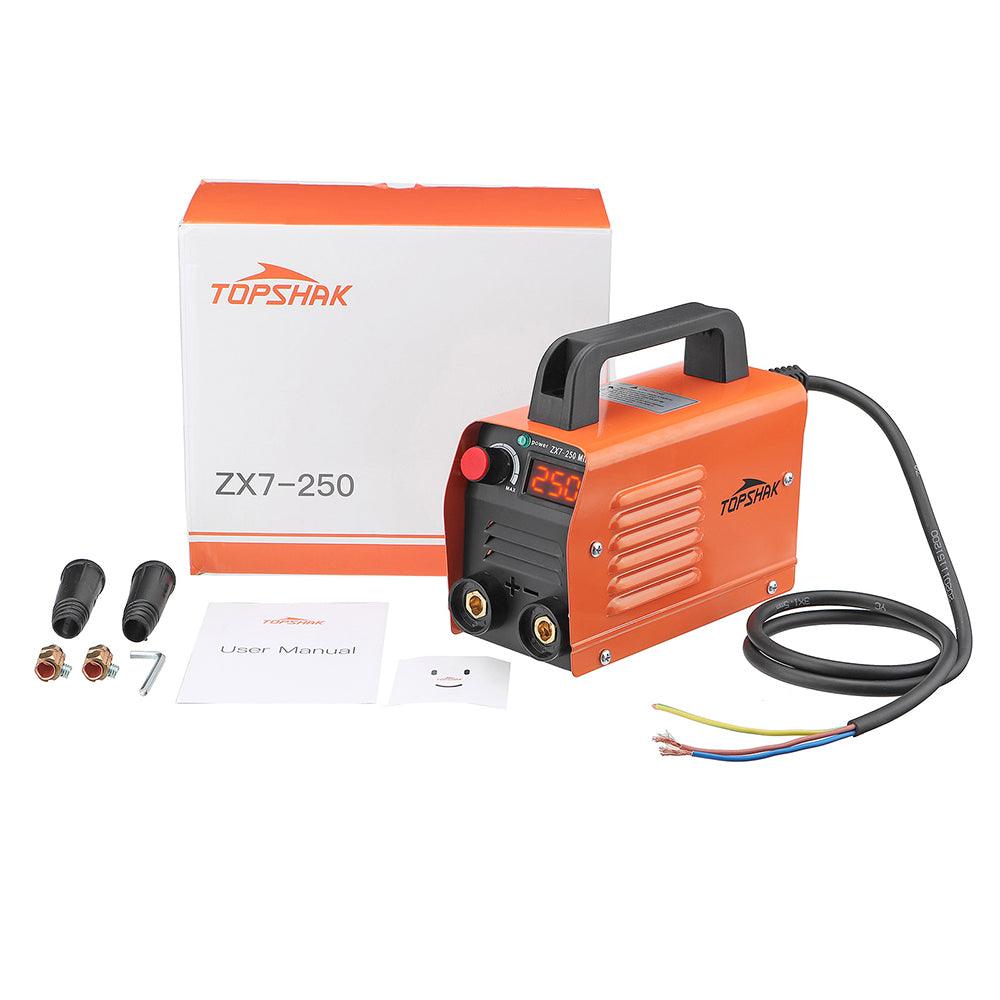 Topshak ZX7-250 250A 220V Mini Electric Welding Machine Portable Digital Display MMA ARC DC Inverter Plastic Welder Weld Equipment - MRSLM
