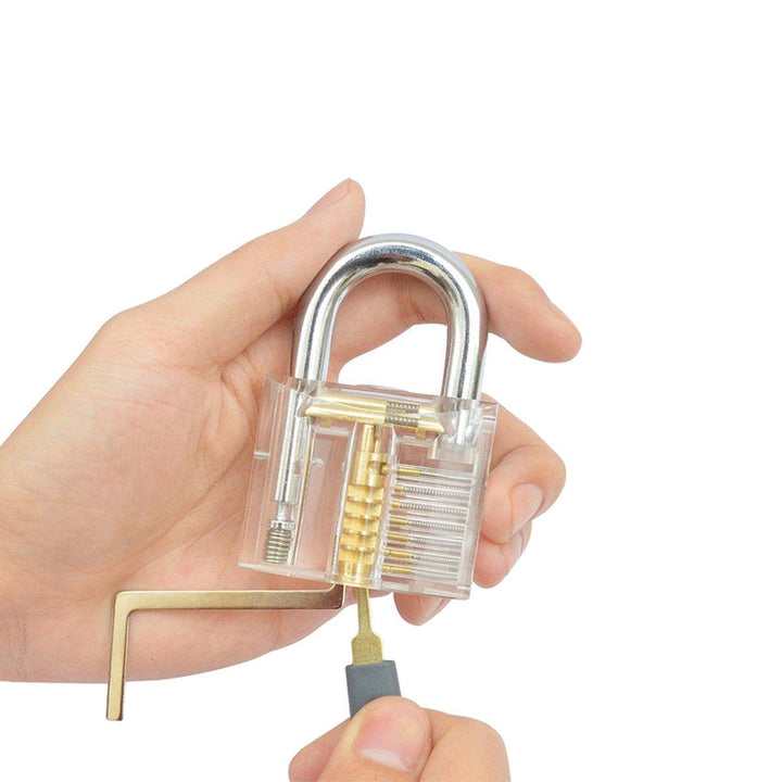DANIU 26Pcs Padlock Locksmith Training Starter Practice Kit Lock Unlocking Pick Tool - MRSLM