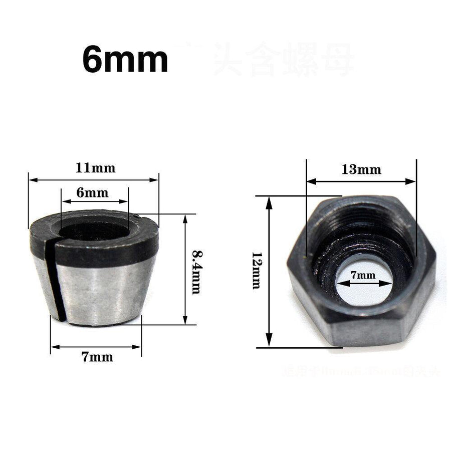 1Pc 3Pcs Collet 6mm 6.35mm 8mm Collets Chuck Engraving Trimming Machine Electric Router Milling Cutter Accessories - MRSLM