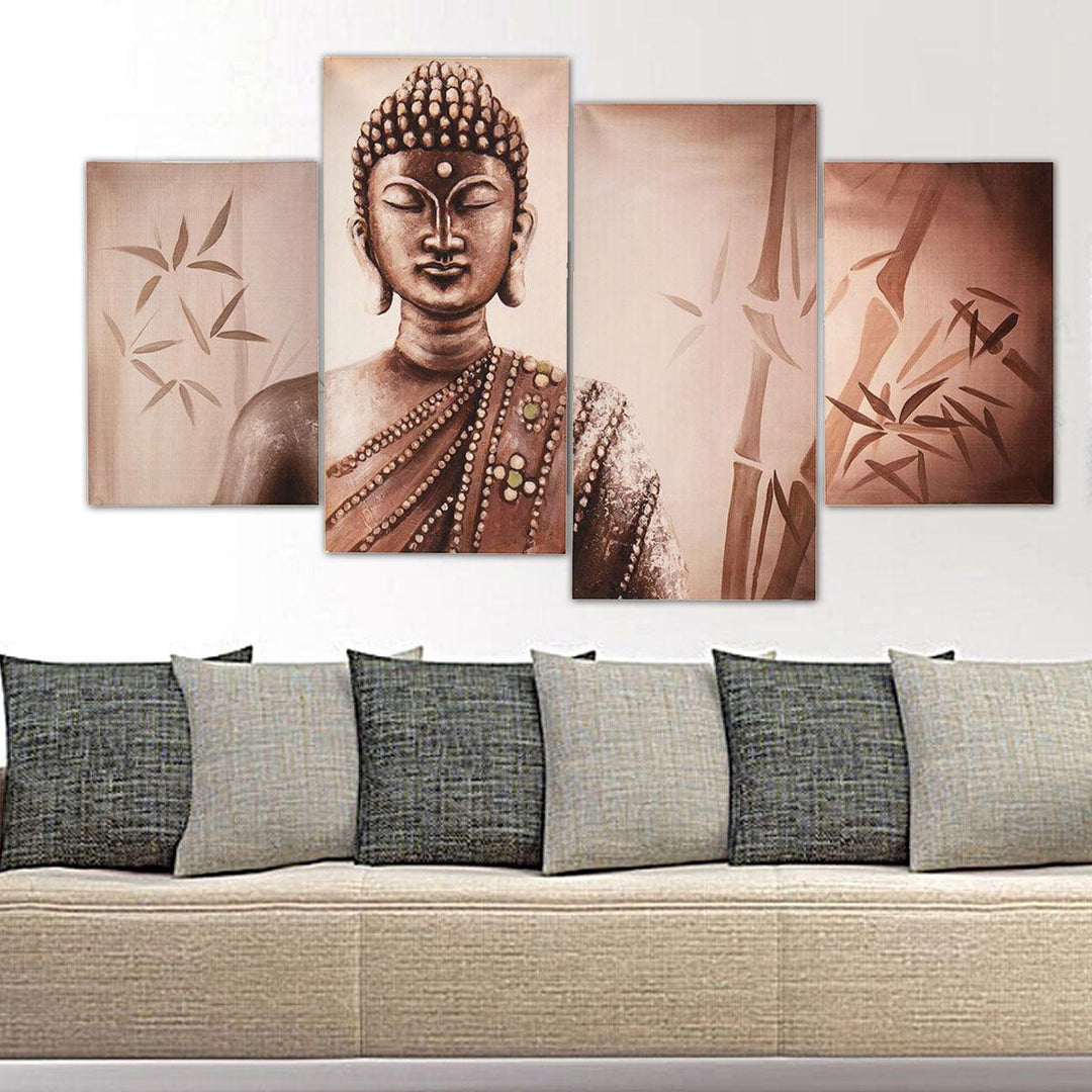4Pcs Canvas Print Paintings Waterproof Wall Decorative Print Art Pictures Frameless Wall Hanging Decorations for Home Office - MRSLM