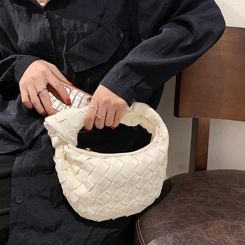 woven small round macaron bag, view 8 - MRSLM