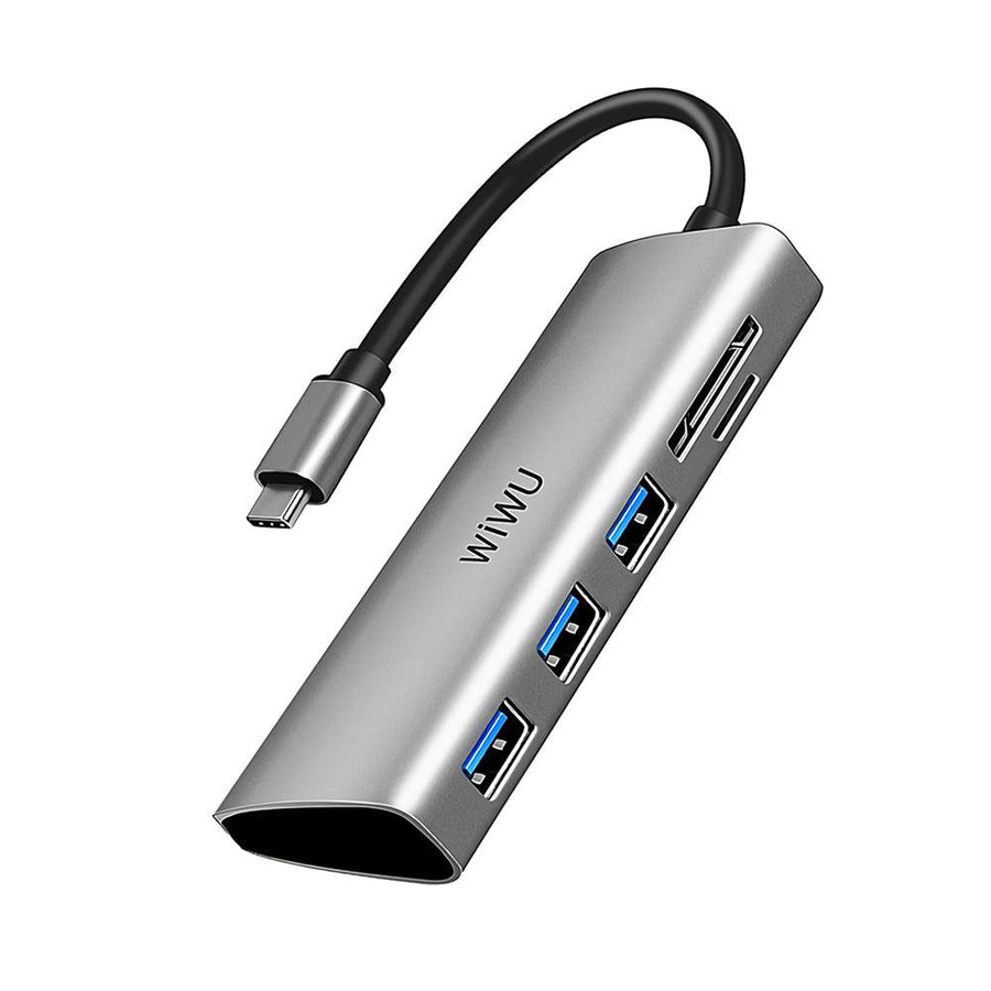 WiWU Alpha 532ST 5-in-1 USB-C Hub Multi-functional Type-C to USB3.0 Adapter SD/TF Card Reader - MRSLM