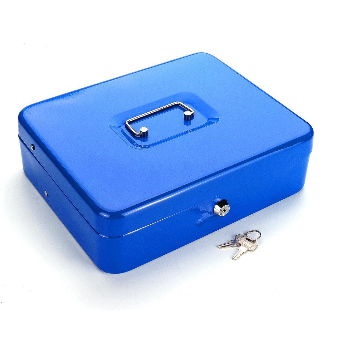 Portable Tiered Cash Box Money 4 Bill 5 Coin Storage Box Key Lock Cash Tray Holder - MRSLM