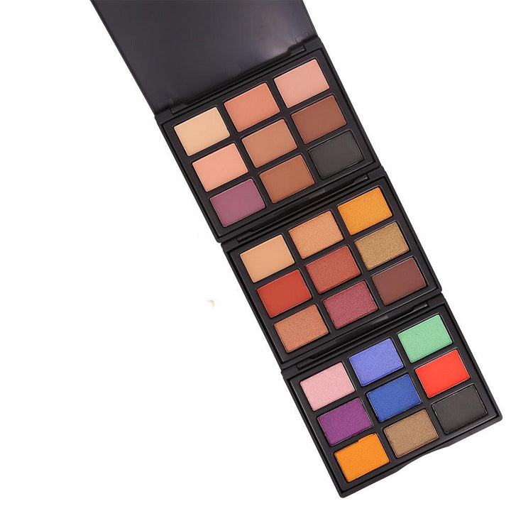 9-Color Eyeshadow Palette Eye Shadow Brush Makeup Set Matte Pearlescent Earth Color Eye Shadow - MRSLM