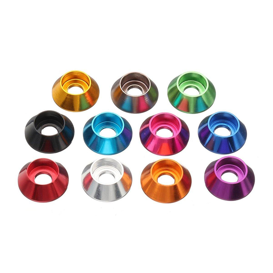 Suleve™ M2AN2 10Pcs M2 Cup Head Hex Screw Gasket Washer Nuts Aluminum Alloy Multicolor Optional - MRSLM