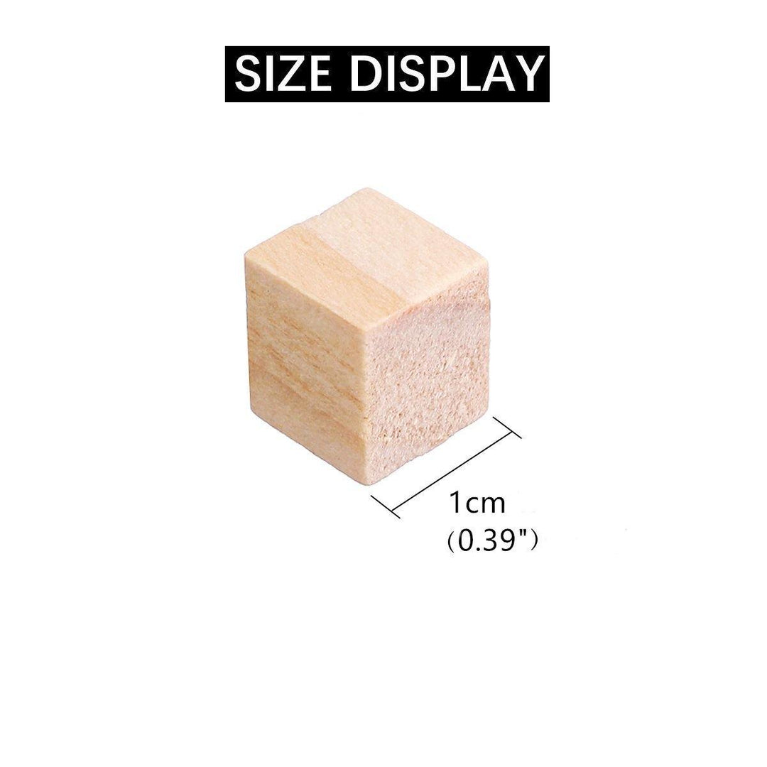 100Pcs 1/2/2.5cm DIY Wooden Blocks Handicrafts Craft Pieces Educational Toys (1cm) - MRSLM