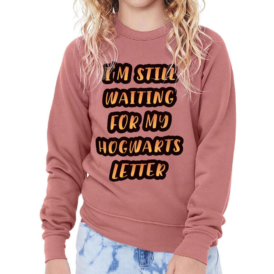 Waiting for My Letter from Hogwarts Kids' Raglan Sweatshirt - Trendy Sponge Fleece Sweatshirt - Printed Sweatshirt - MRSLM