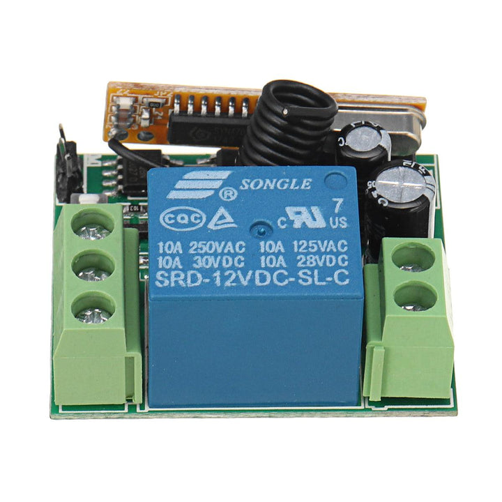 433Mhz DC12V 1CH Wireless Remote Control Switch Relay Receiver Module + 2 RF Transmitter - MRSLM