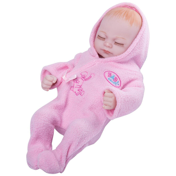 11'' Real Life Lifelike Reborn Baby Dolls Full Silicone Sleeping Pink Cloth Girl - MRSLM