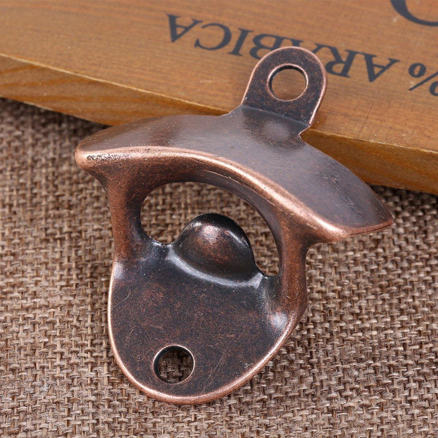 10X Alcohol Bottle Opener Wall Mounted Drinks Red Bronze Kitchen Bar Alcohol Open Tool - MRSLM