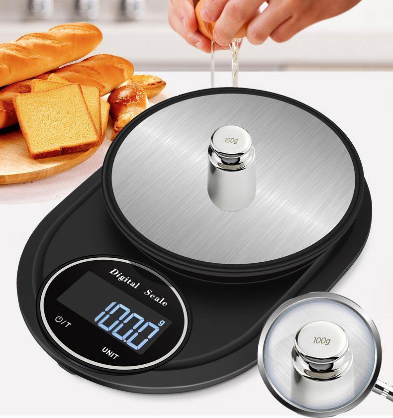 Minleaf ML-KS1 Multifunctional Mini Kitchen Scale 5kg/0.1g Kichen Baking Scale Portable Electronic Scale Measuring Tool (Black) - MRSLM