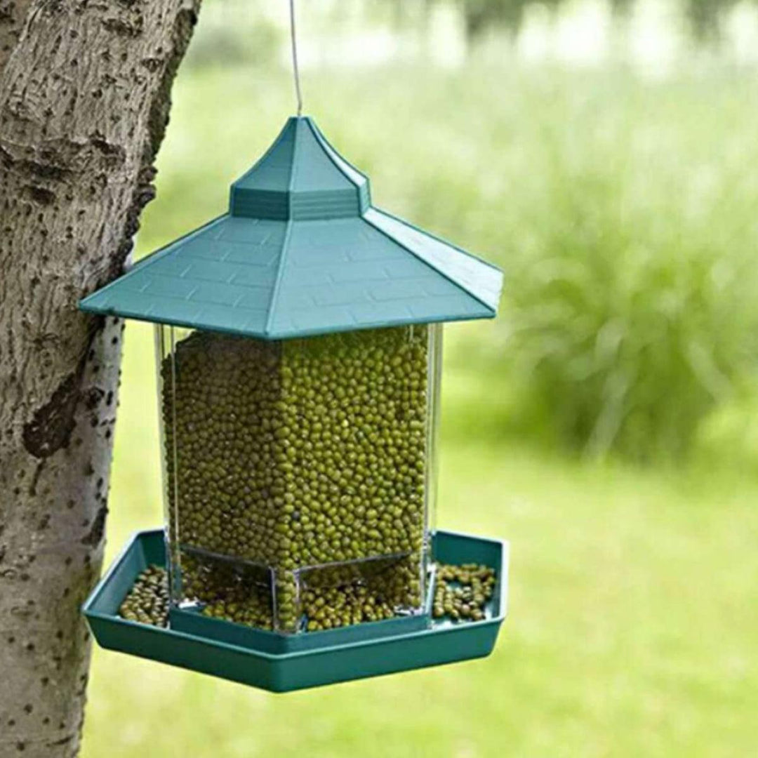 Waterproof Gazebo Hanging Wild Bird Feeder Outdoor Feeding For Garden Decorations - MRSLM