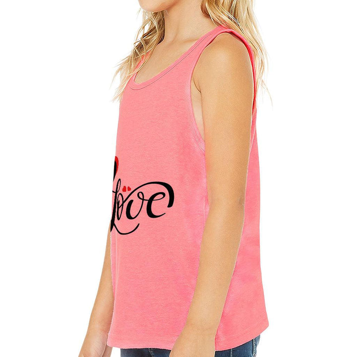 Love Kids' Jersey Tank - Heart Print Sleeveless T-Shirt - Cute Design Kids' Tank Top - MRSLM