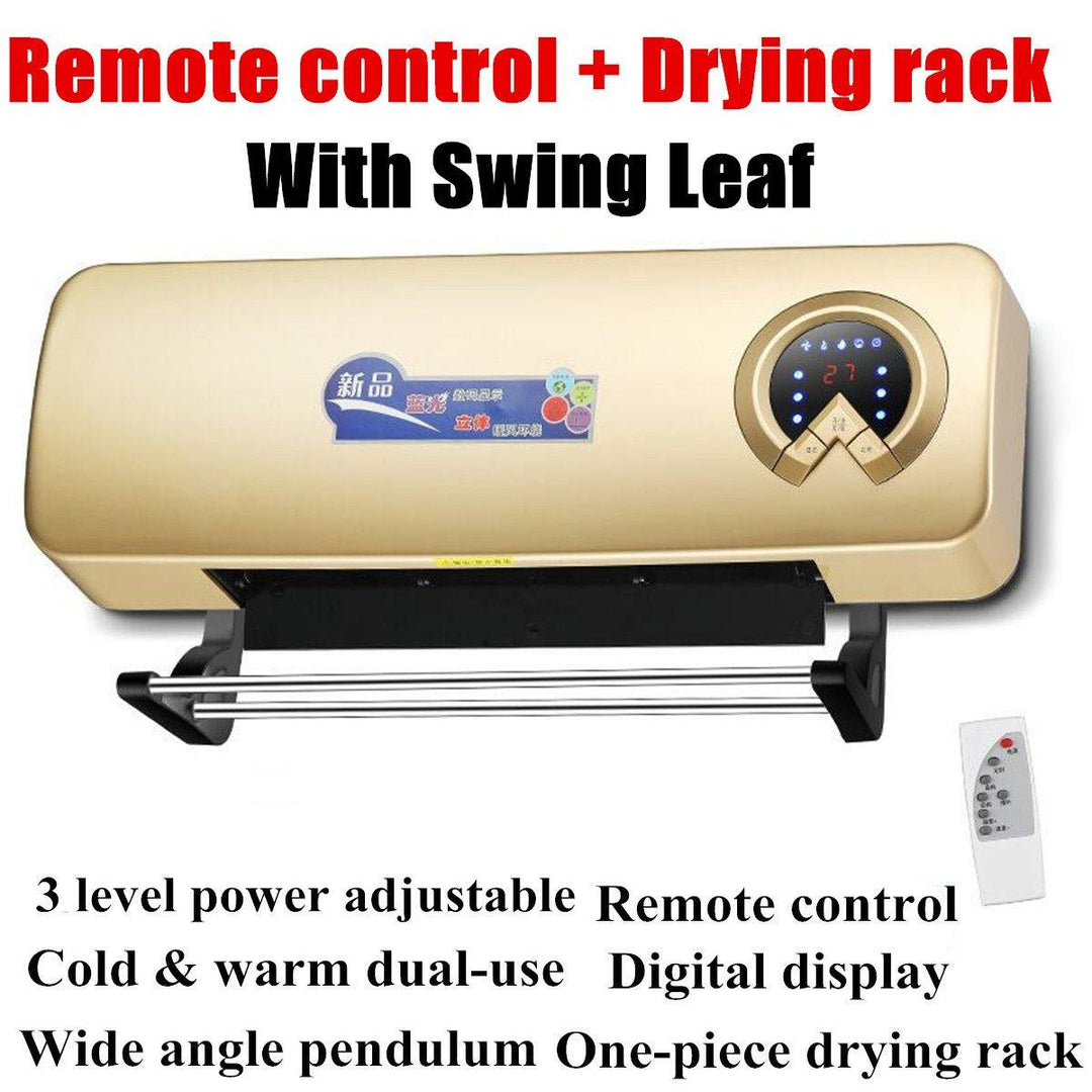 2000W Wall Mounted Remote Air Conditioner Electric Heater PTC 220V ＆ Drying Rack - MRSLM