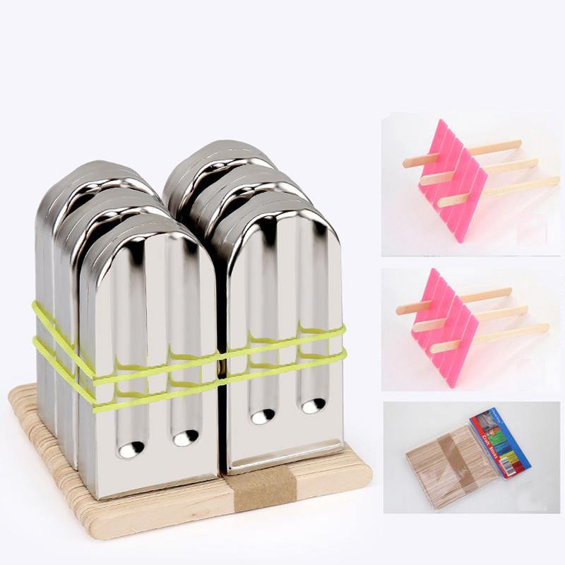 KC-ICE18 6 Pieces Set Stainless Steel Popsicle Mold Food Grade Ice Lolly Maker Summer Gifts - MRSLM