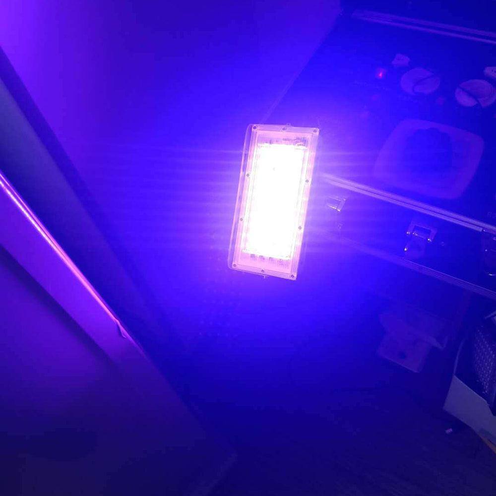 110/220V 50W UV LED Germicidal Flood Light Ozone Sterilizer IP65 Waterproof Home Kitchen Bedroom Bacterium Mite Killer Ultraviolet Hnaging Lamp - MRSLM