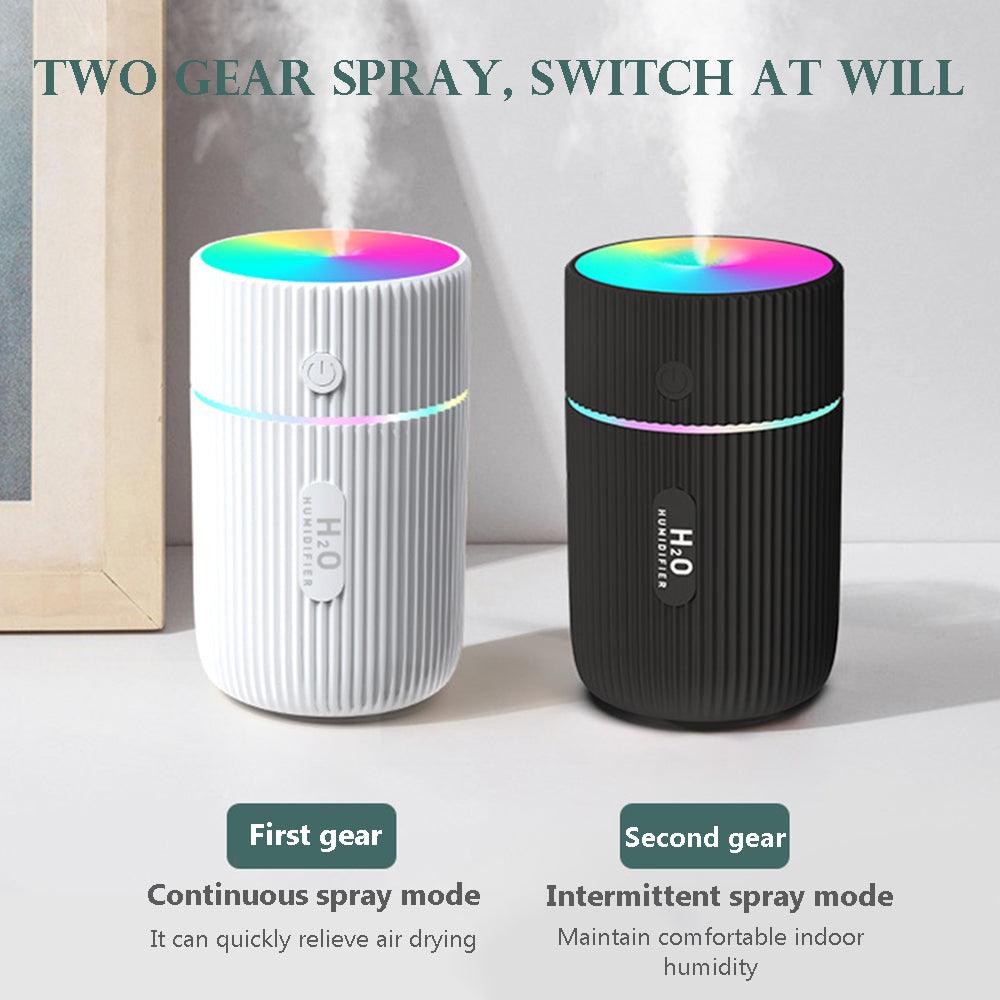 300ml Portable Air Humidifier Ultrasonic Aroma Essential Oil Diffuser USB Charging with Colorful Lights for Car Home Office - MRSLM