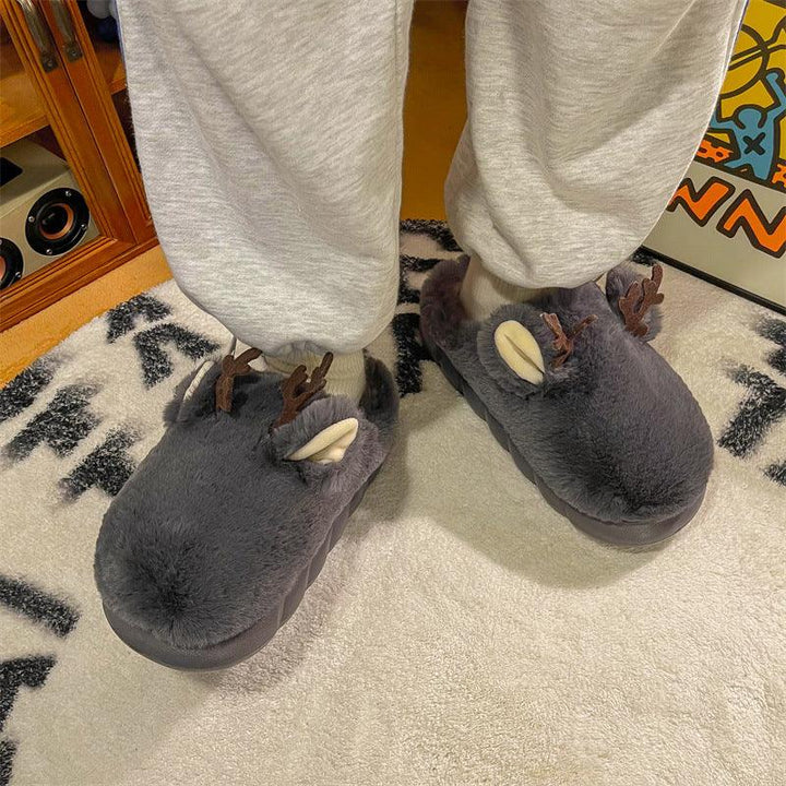 Two-wear One-word Slippers Men And Women Cotton Slippers - MRSLM