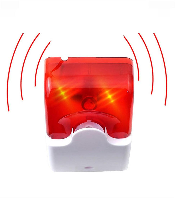 Mini Strobe Siren Sound Alarm Lamp Flashing Red Blue Indicator Light Wired 12V 24V 220V 110DB - MRSLM
