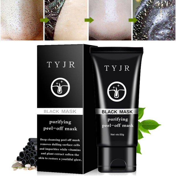 TYJR Blackhead Remover Face Mask Nose Acne Pore Deep Cleansing Purifying Peel Off Black Mud 50ml - MRSLM