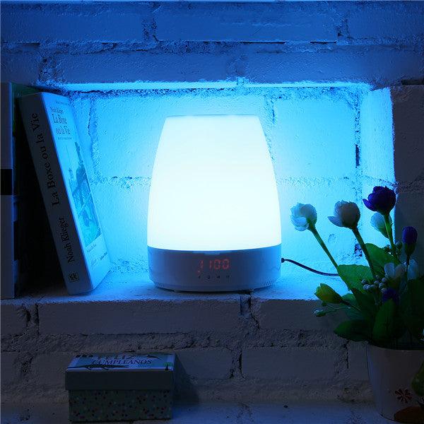 GLIME Wake up Light Sunrise Simulation Alarm Clock Lamp bluetooth Speaker Colorful Night Light (US Plug) - MRSLM