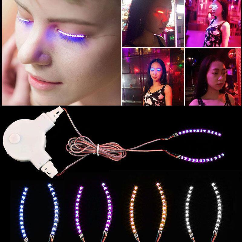 LED Eyelashes Eyelid False Eyelashes Unisex LED Light Eye Lash For Fashion Icon Saloon Pub Club Bar Party Fast Ship - MRSLM