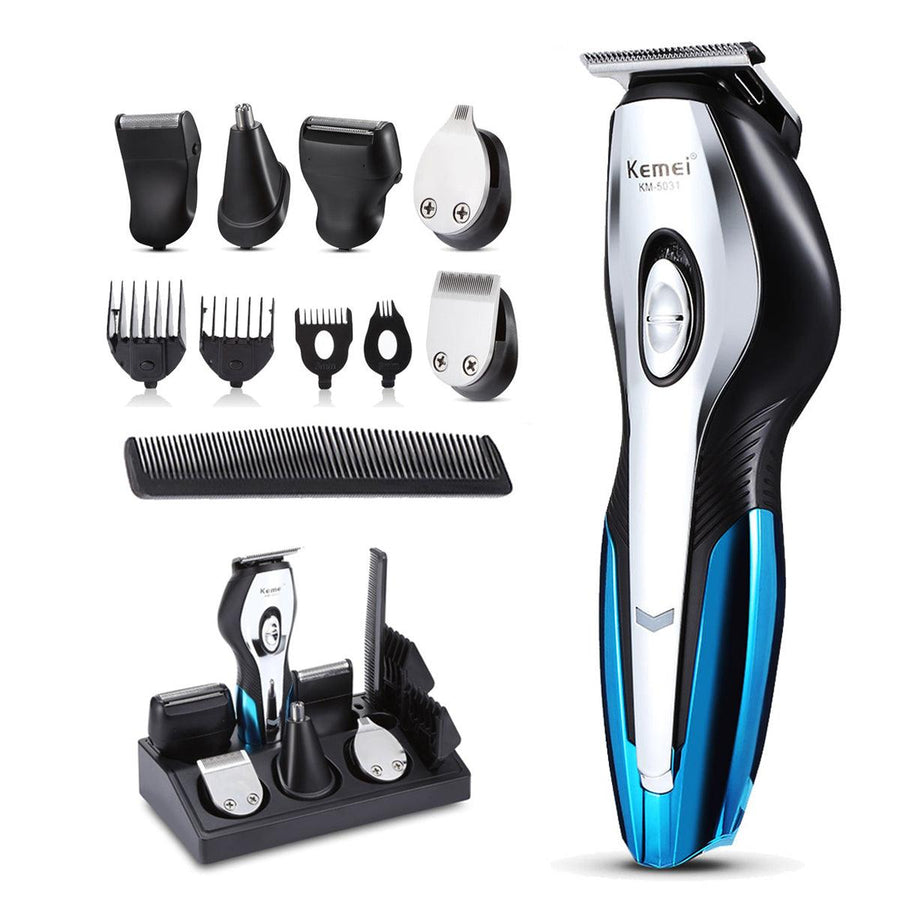 KEMEI KM5031 11 In 1 Electric Cordless Nose Hair Trimmer Men Clipper Fast Charing Global Voltage Waterproof - MRSLM