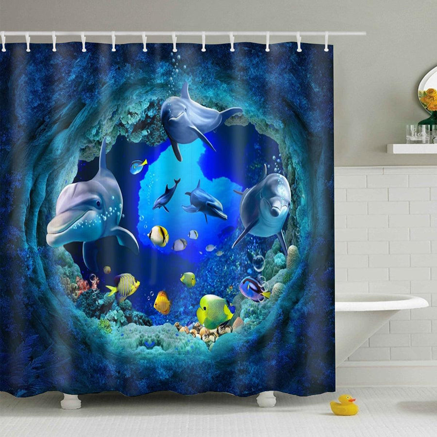 150 x180cm Wooden Texture With 10 Hooks Bathroom Shower Waterproof Curtains - MRSLM