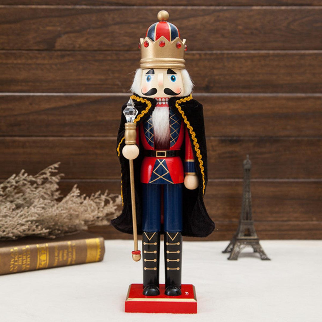 38cm Wooden Nutcracker Doll Soldier Vintage Handcraft Decoration Christmas Gifts - MRSLM