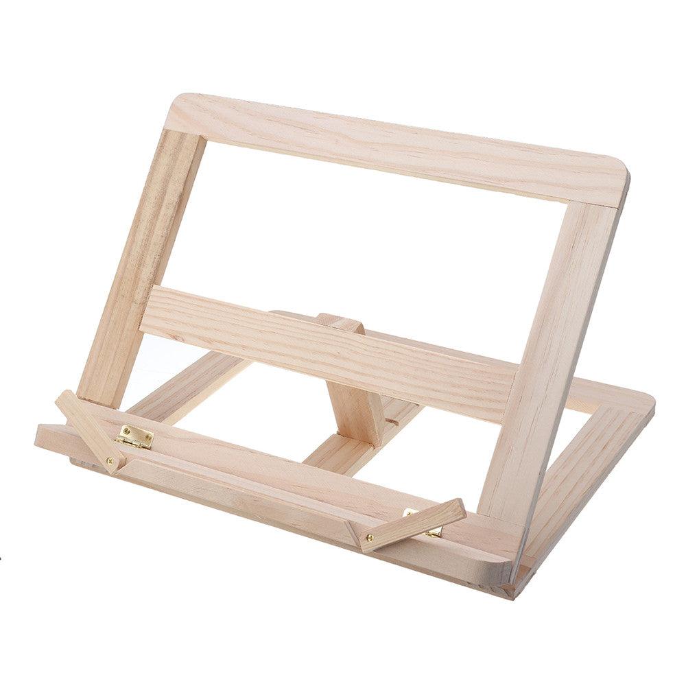 Multifunctional Foldable Wood Book Tablet Stand Cookbook Holder Adjustable Reading Rack - MRSLM