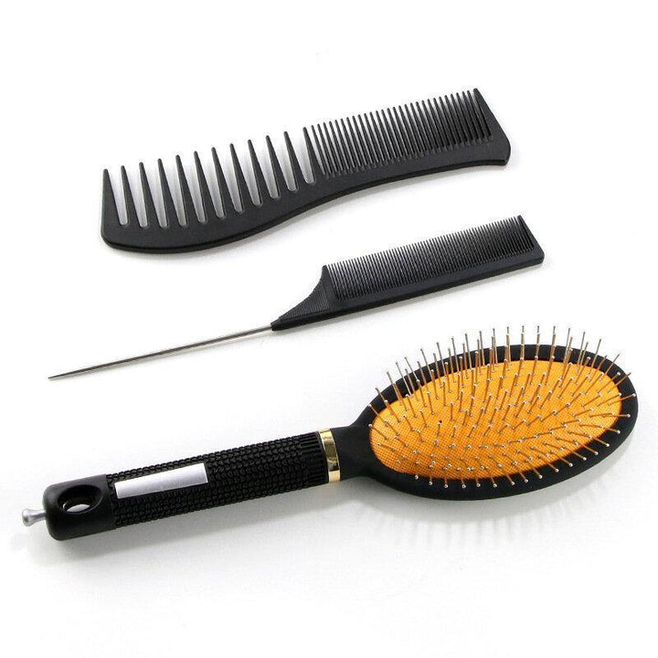 Massage Comb Steel Needle Tip Tail Comb Double-head Comb Seamless Clip Household Hair Styling Set - MRSLM