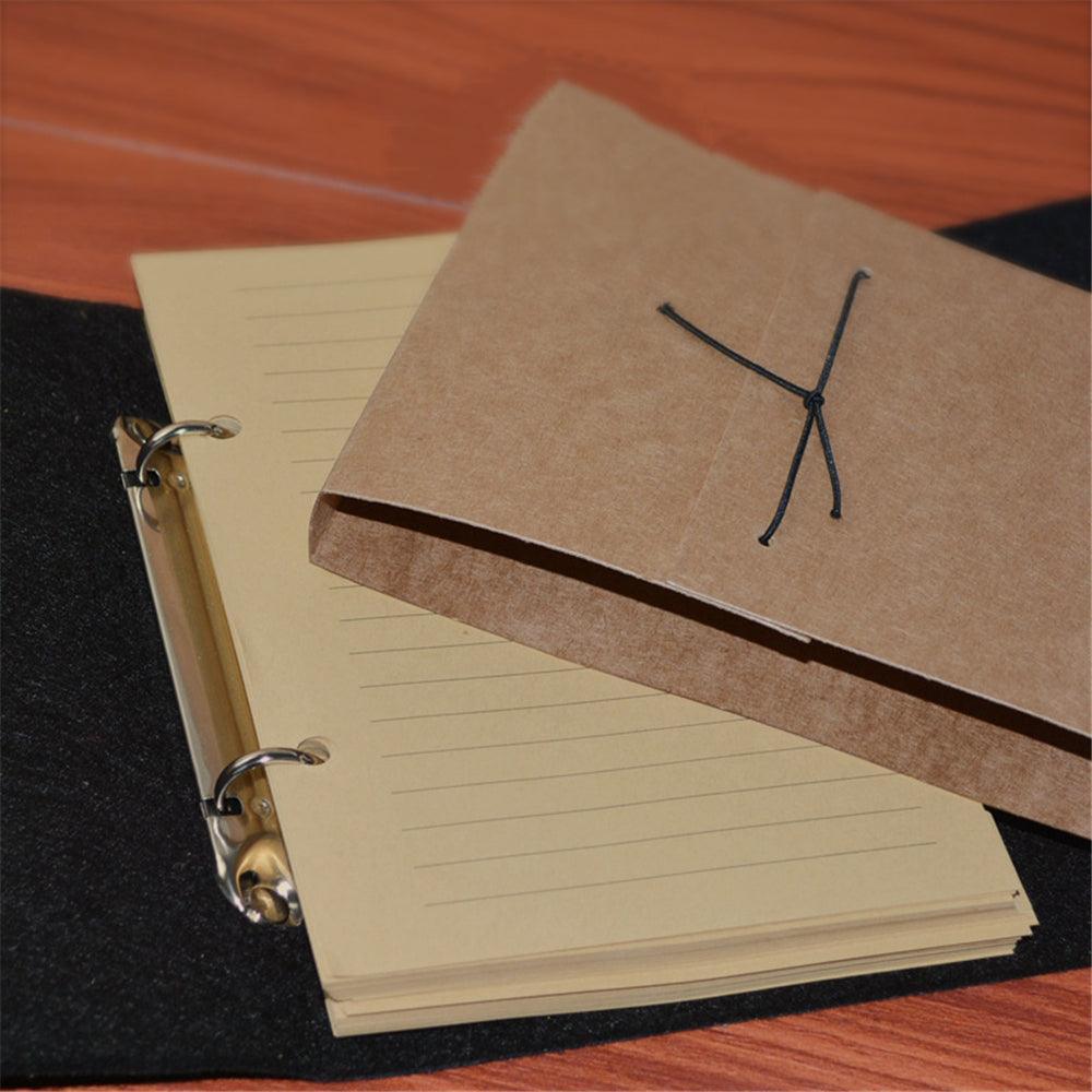 Felt Soft Leather Travel Notebook with Lock Key Diary Notepad Kraft Paper for Business Sketching Writing Creative Gifts - MRSLM