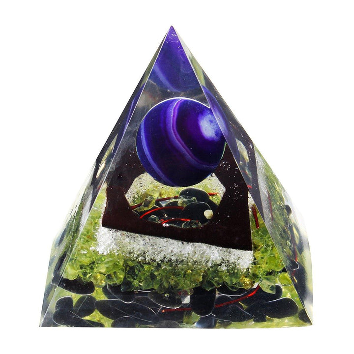 Reiki Charged Emerald Clear Quartz Crystal Orgone Pyramid Powerful Decorations - MRSLM
