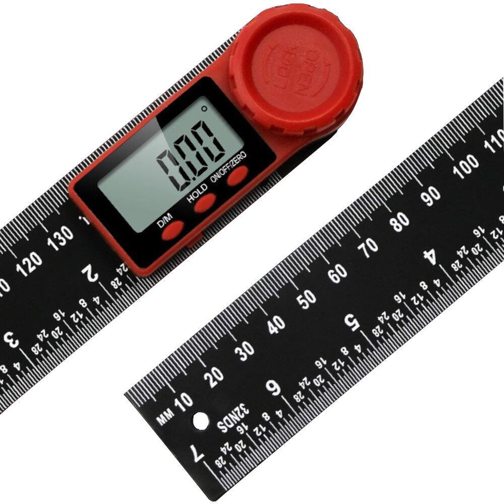 200/300mm 360 Degree LCD Digital Display Angle Ruler Inclinometer Goniometer Protractor Measuring Tool 0-300mm Measuring Ruler - MRSLM