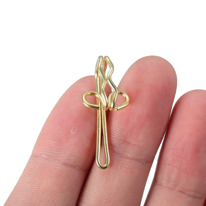 100pcs Gold/Silver Curtain Hooks Metal 28mm for Pencil Pleat Tapes Curtains Hook - MRSLM