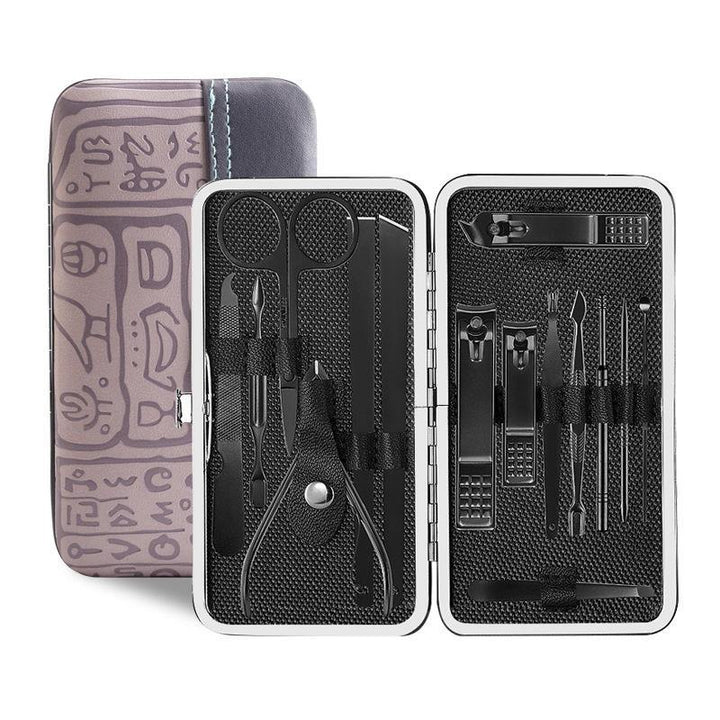15Pcs Nail Clipper Set Nipper Cutter Scissors Tweezers Kit Stainless Steel Manicure Set - MRSLM