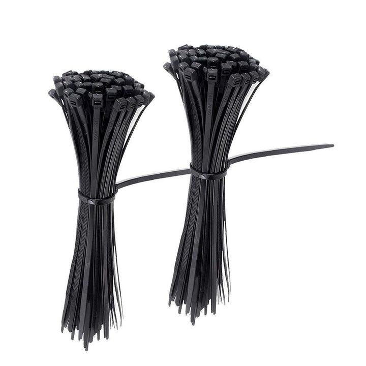 Suleve ZT08 Nylon 250Pcs 8mm 15/20/25/30/35/40cm Black/White Nylon Self-locking Cable Tie Zip Ties Strong Tensile Strength - MRSLM