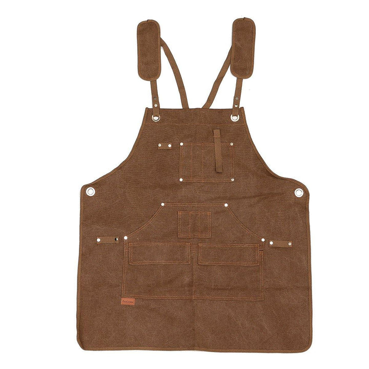 Canvas Woodworking Apron Shop Apron Pockets Waxed Wax Cloth Waterproof Apron Chef Tool Storage - MRSLM