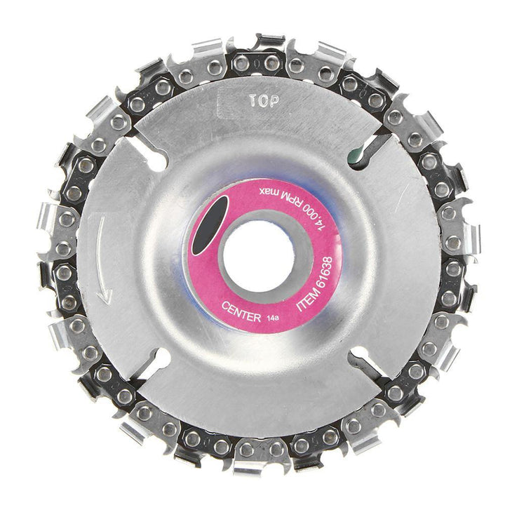 Drillpro 4 Inch Grinder Chain Disc 22mm Arbor 22 Tooth Wood Carving Disc For 115/125mm Angle Grinder - MRSLM