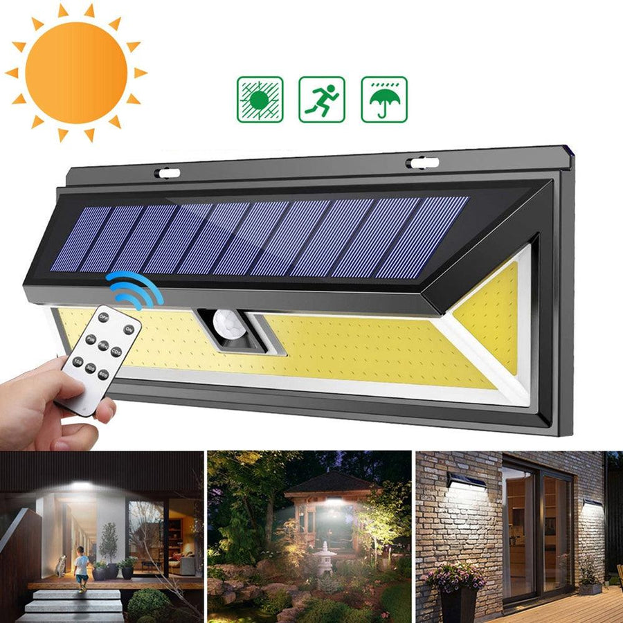Solar Power 180 COB LED PIR Motion Sensor Wall Light Outdoor Garden Yard Lamp Waterproof - MRSLM