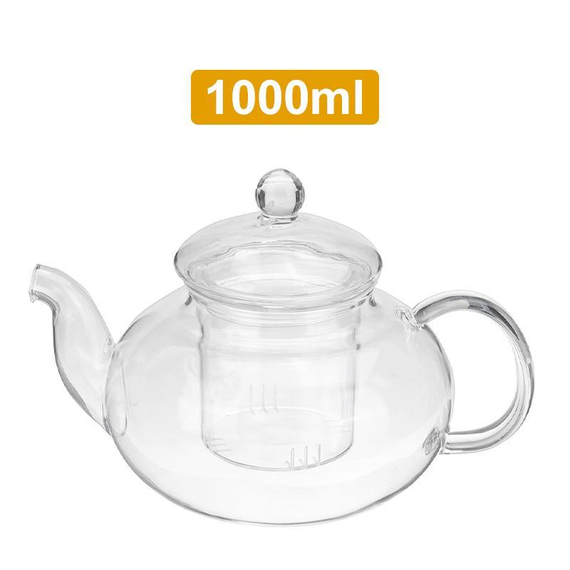 Glass Teapot 600-1000ML Coffee Pot With Stainless Steel Glass Filter Infuser - MRSLM