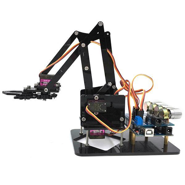 URUAV DIY 4DOF Robot Arm 4 Axis Acrylic Rotating Mechanical Robot Arm With R3 4PCS Servo - MRSLM