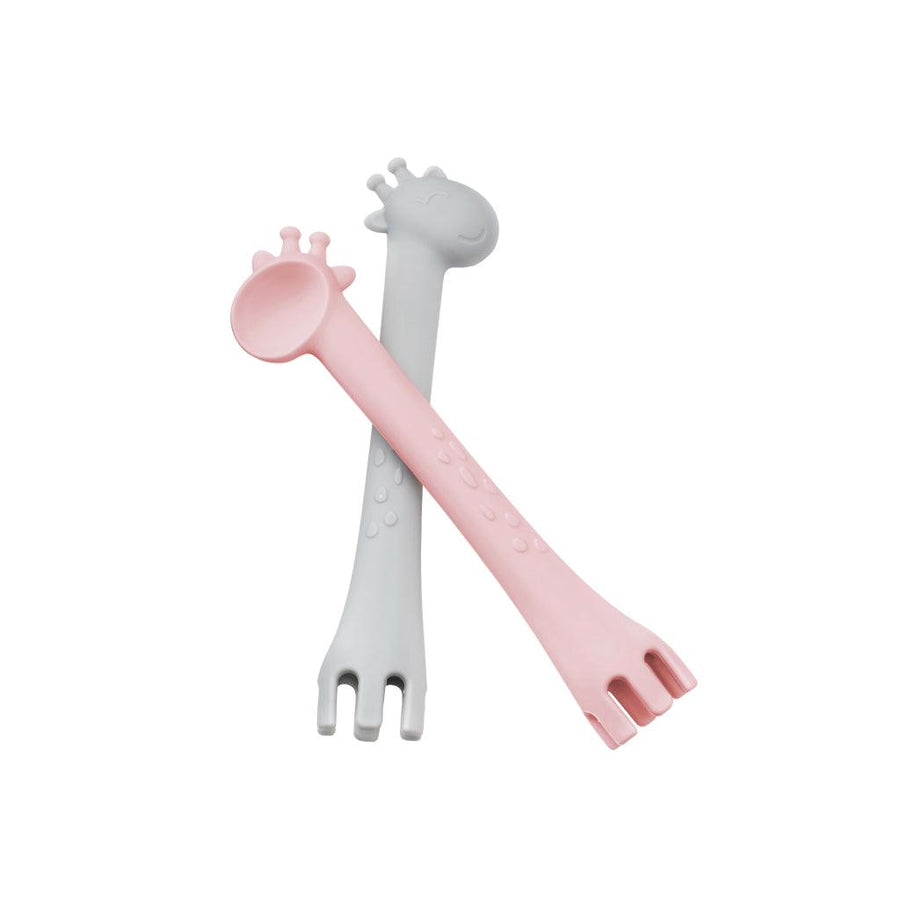 Soft Grey & Pink Fork & Spoon Set - MRSLM