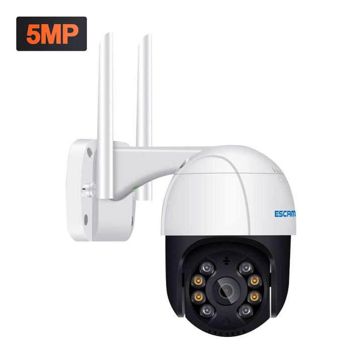 ESCAM QF518 5MP Pan/Tilt AI Humanoid Detection Auto Tracking Cloud Storage Waterproof WiFi IP Camera with Two Way Audio Night Vision - MRSLM